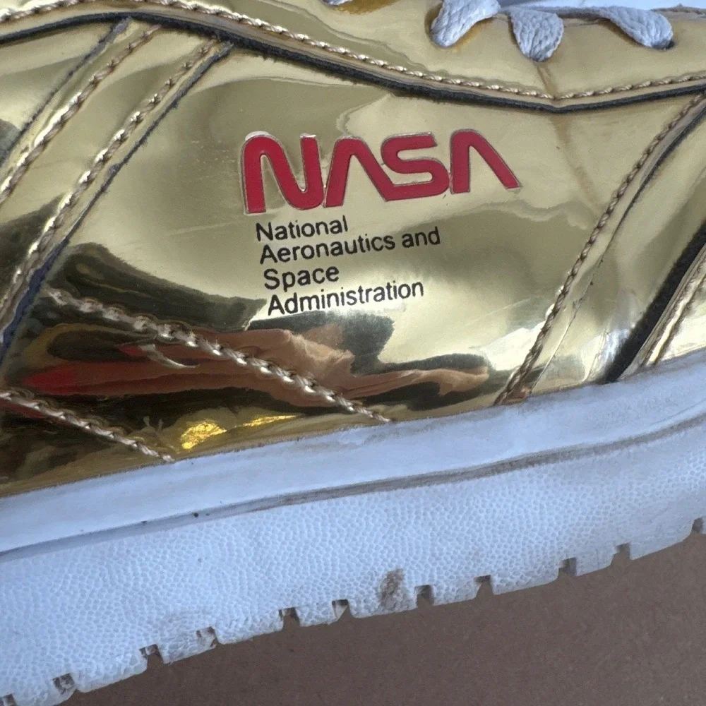 NASA Metallic Gold Low Top Sneakers Space Administration US Women's size 8s